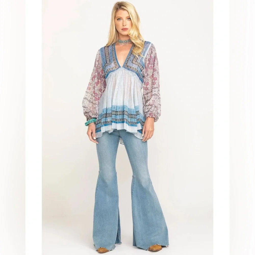 Free People Women's Tops Aliyah Blouse Size Medium